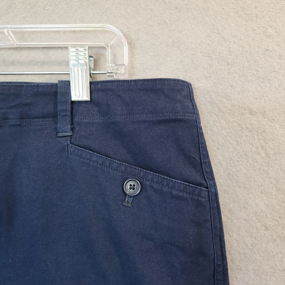 Lauren Ralph Lauren Navy‎ Blue Pencil Skirt 14 Cotton Front Pockets Knee Length